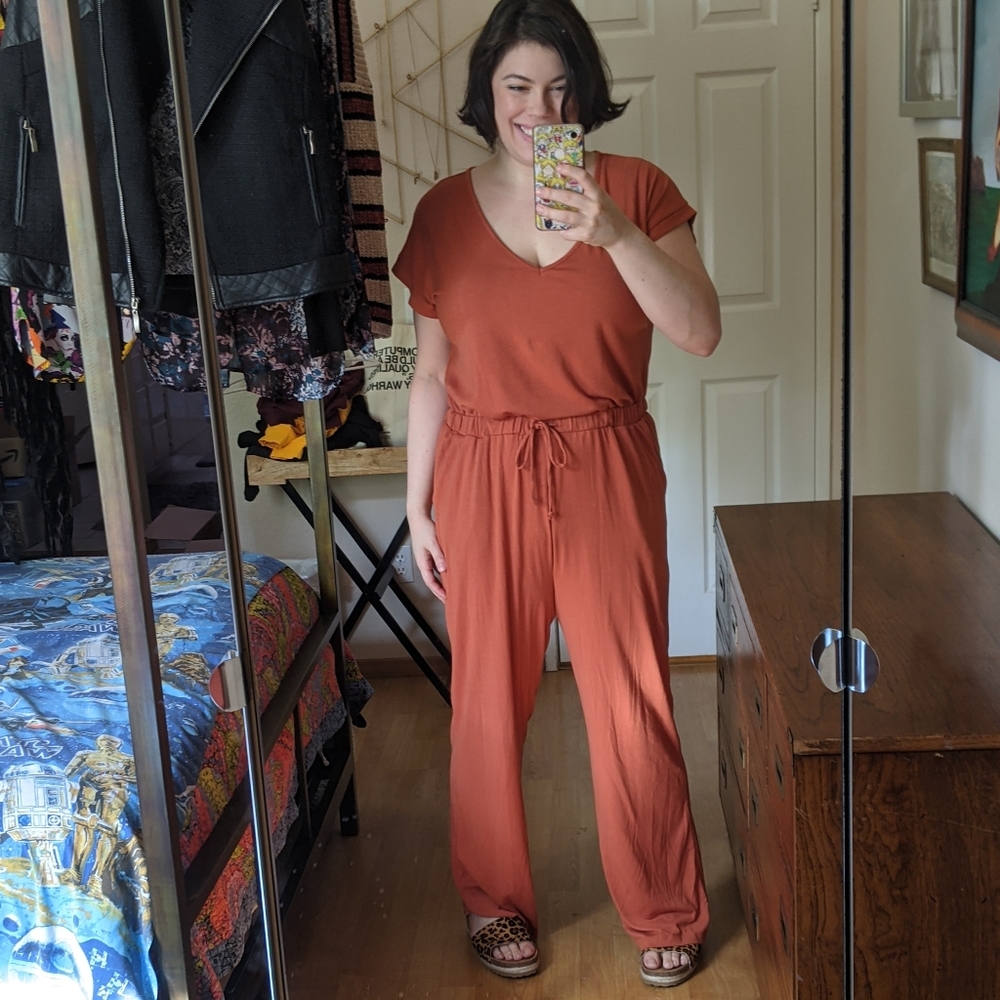 Soft Surroundings Orange Lounge Jumpsuit